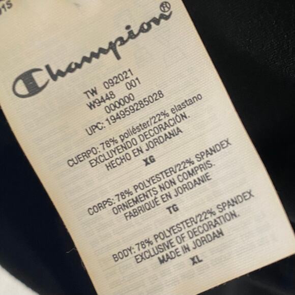 NEW CHAMPION Activewear Crop Top Size XL Black Athletic Sporty Racerback - Picture 5 of 5